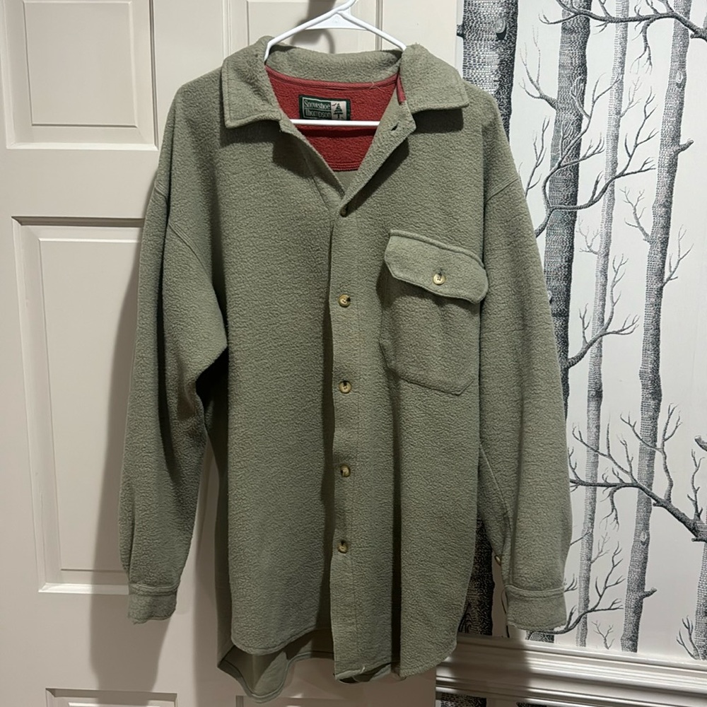 Vintage Snowshoe Thompson Button Up Fleece Olive
